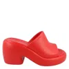 Ferragamo Deva Rubber Platform Sandal In Red