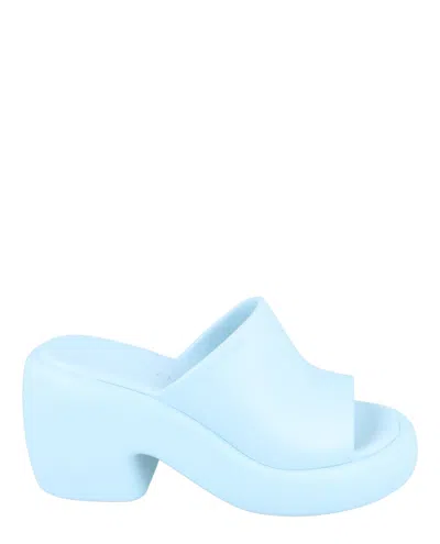 Ferragamo 55mm Open-toe Platform Slides In Sky Blue