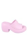 Ferragamo Deva Rubber Platform Mule In Pink