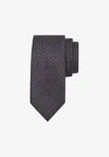 Ferragamo Diagonal Gancini Jacquard Silk Tie In Brown