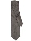 Ferragamo Diagonal Gancini Jacquard Tie In Grey