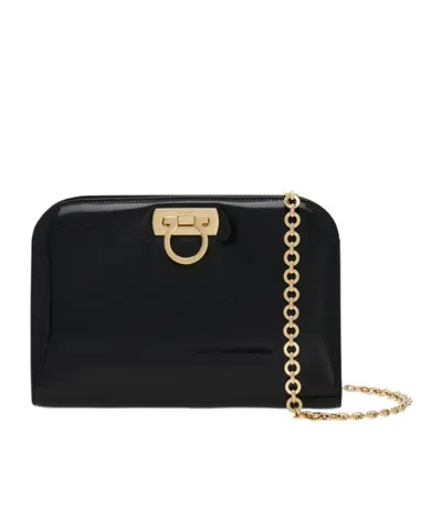 Ferragamo Diana Clutch In Black