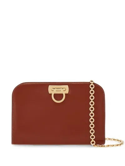 Ferragamo Diana Clutch In Brown