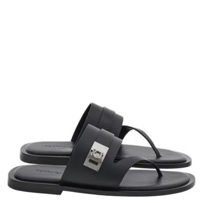 Ferragamo Dickens Leather Thong Sandals In Animal Print