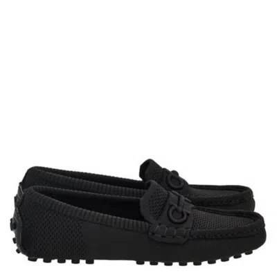 Ferragamo Dione Mesh Driver Loafers In Black