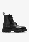 Ferragamo Short Boots With Lace On The Front In Black