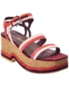 Ferragamo Mysen Bicolor Wedge Sandals In Red