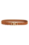 Ferragamo Gancini Reversible Belt Adjustable Length In Brown