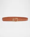 Ferragamo Donna Calfskin Leather Mini Gancini Belt