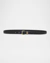 Ferragamo Donna Calfskin Leather Mini Gancini Belt In Brown