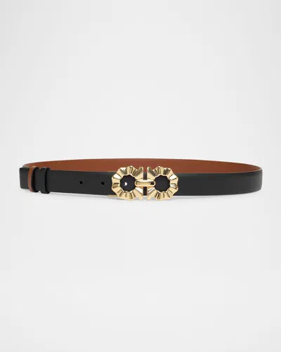 FERRAGAMO DONNA GANCINI SMOOTH CALFSKIN LEATHER BELT