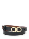 Ferragamo Women Black Reversible Belt With Gancini Buckle In Leather Woman In Multi