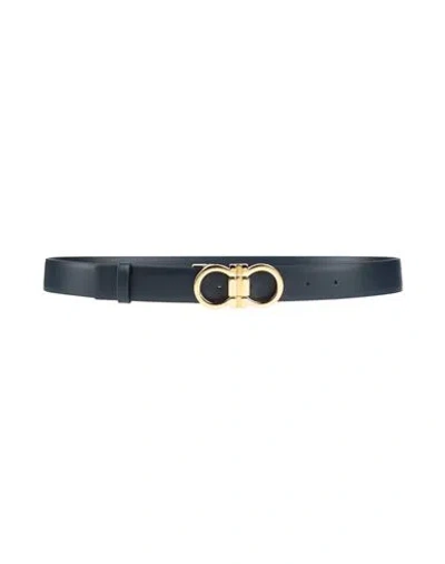 Ferragamo Donna H 30 Woman Belt Midnight Blue Size 36 Calfskin