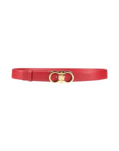 Ferragamo Donna H 30 Woman Belt Red Size 39.5 Calfskin