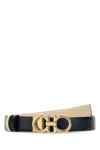 Ferragamo Black Reversible Golden Buckle Belt