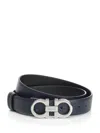 Ferragamo Reversible And Adjustable Gancini Belt Belts Multicolor In Black