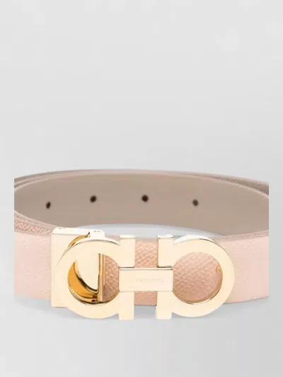 Ferragamo Donna H25 Womens Belts Textured Finish In Pink