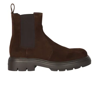Pre-owned Ferragamo Doran Suede Chelsea Boot 'medium Brown' | Men's Size 7.5