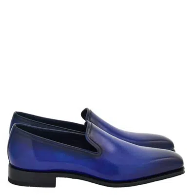 Ferragamo Dorio Leather Slip-on Loafers In Blue