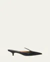 Ferragamo Dorye Leather Mule Pumps In Nero