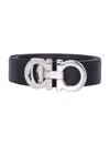 Ferragamo Black Reversible Cut To Sze Belt In Black