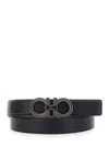 Ferragamo Black Reversible Buckle Belt In Black