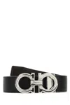 Ferragamo Black Reversible Belt In Black