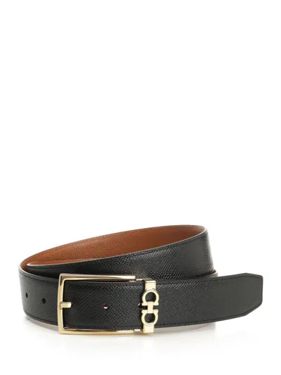 FERRAGAMO DOUBLE ADJUS BELT BELTS BROWN