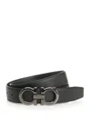 Ferragamo Double Adjus Classic Double Gancino Belt Belts Black In Black