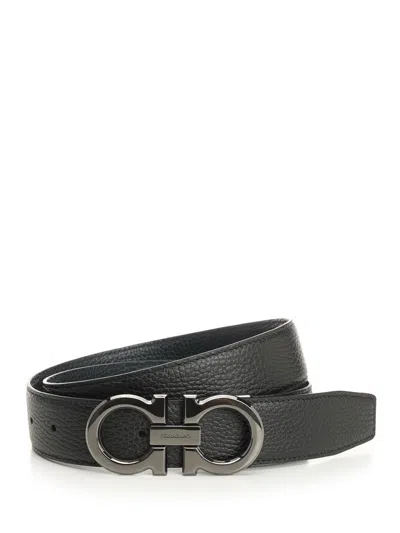 Ferragamo Double Adjus Classic Double Gancino Belt Belts Black