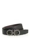 Ferragamo Double Adjus Classic Double Gancino Belt Belts Black In Black