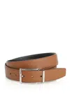 Ferragamo Double Adjus Reversible Rectangular Buckle Belts Brown