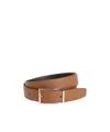 Ferragamo Double Adjus Reversible Rectangular Buckle Belts Brown In Brown