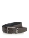 Ferragamo Double Adjus Square Buckle Double Gancino Belt Belts Brown In Brown