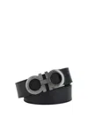 Ferragamo Men Reversible Belt In Black