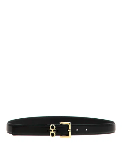 Ferragamo Double Belt In Black