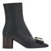 Ferragamo Double Bow Leather Ankle Boots