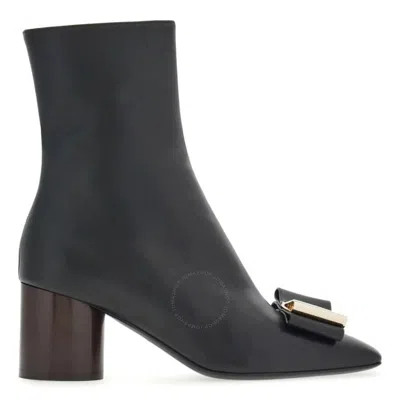 Ferragamo Women's Leonia Leather Ankle Boots In Black
