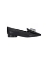 Ferragamo Zaneta Double-bow Moccasins In Nero