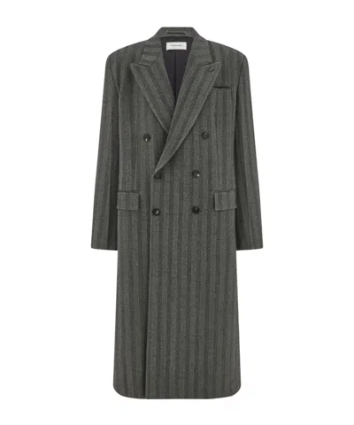 FERRAGAMO DOUBLE BREASTED CHEVRON COAT