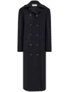 Ferragamo Cashmere Blend Double Breasted Coat In Black