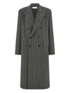 Ferragamo Double Breasted Chevron Coat In Green