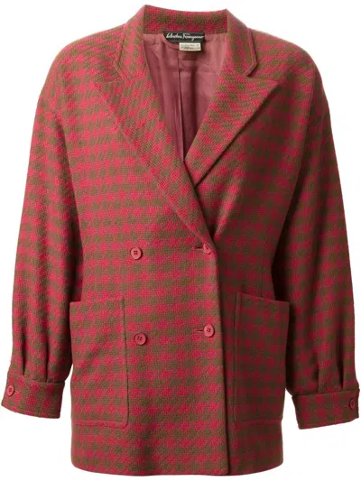 Pre-owned Ferragamo Double-breasted Coat In Pink