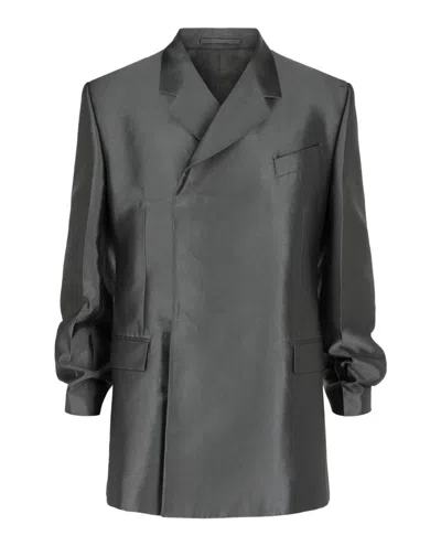 Ferragamo Double Breasted Jacket In Black
