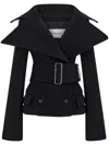 Ferragamo Double-breasted Jacket In Black