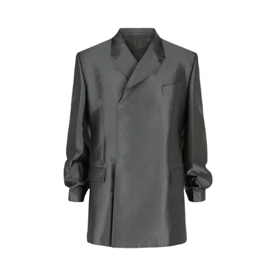 Pre-owned Ferragamo Double Breasted Jacket 'dark Grey' | Men's Size 56