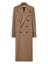 Ferragamo Jersey Interlock Double Breasted Coat In Brown