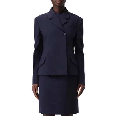 Ferragamo Double Breasted Slim-fit Blazer In ["blue"]