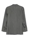 Ferragamo Double-breasted Striped Jacket In Gray