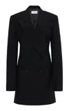 Ferragamo Double-breasted Wool-cashmere Blazer In Black